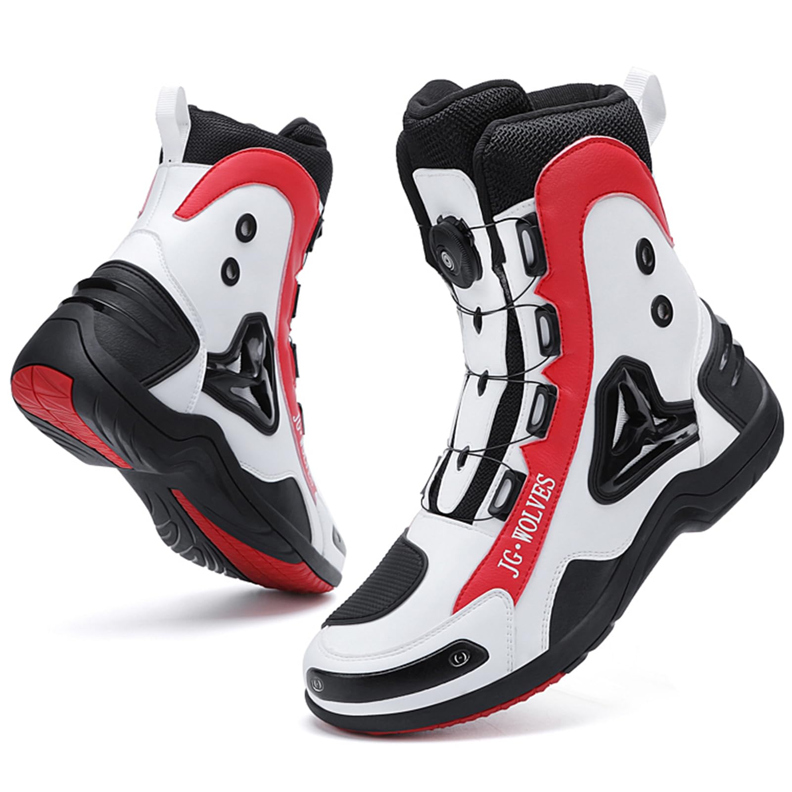 Zapatos de Moto para Hombre Botas Moto de Cuero Reforzados