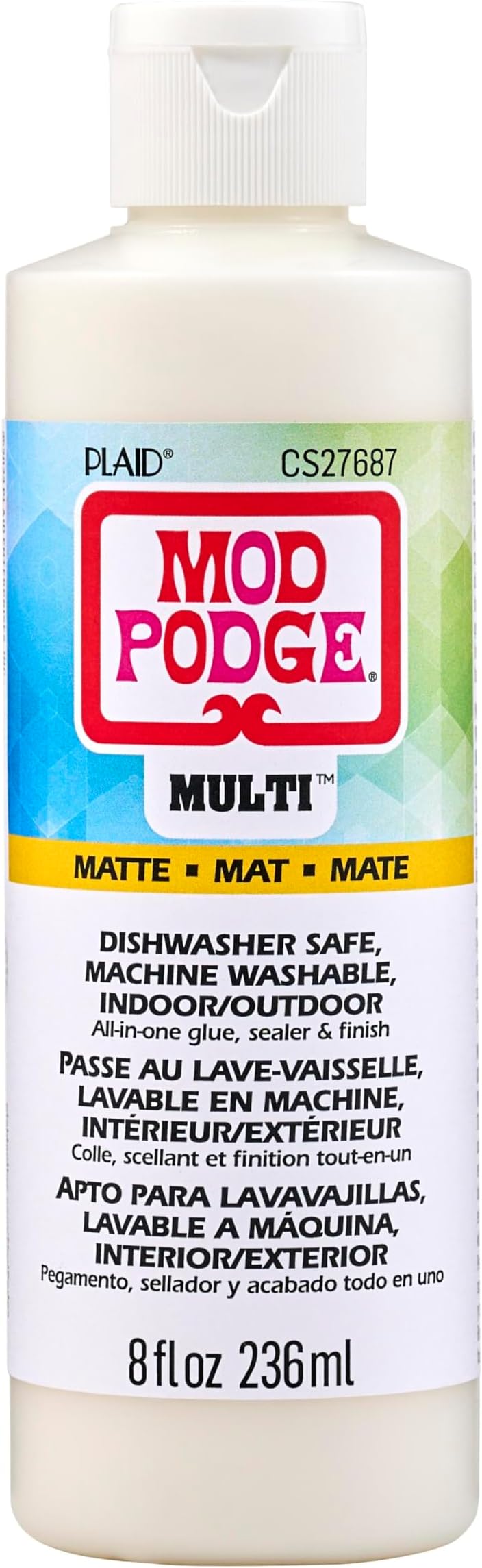 Matte Multi-Surface All-in-One Glue, Sealer, and Finish, Perfect for Indoor and Outdoor Arts and Crafts Projects, CS27687