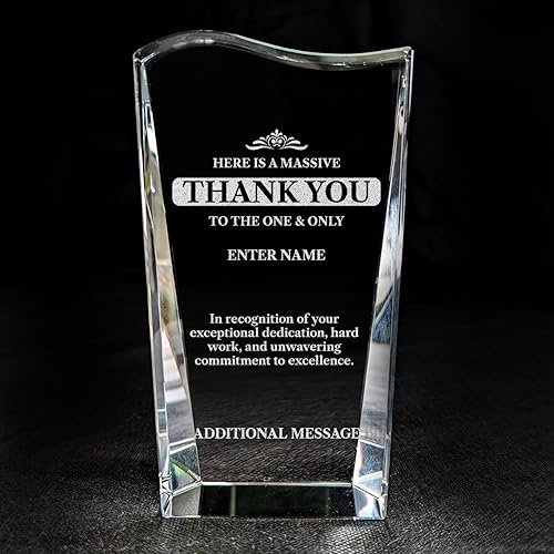 Miniatura 18 de Premio de agradecimiento personalizado grabado con láser, diseño grabado con láser, agradecimiento, añade tu propio texto, incluye caja de regalo