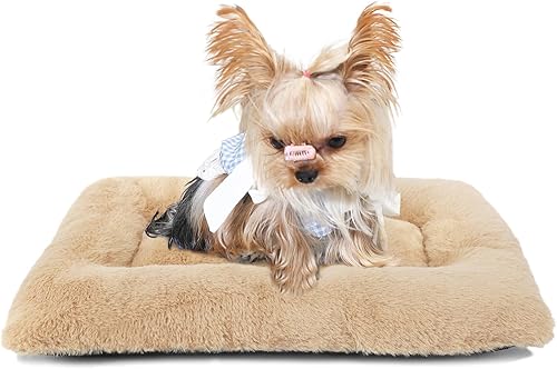 Miniatura 23 de Cama para Jaula de Perros Lavable para Perros XXS, de Lujo, de Piel Sintética Gruesa, Esponjosa, Cómoda, Almohadilla de Jaula Antideslizante, Tapete
