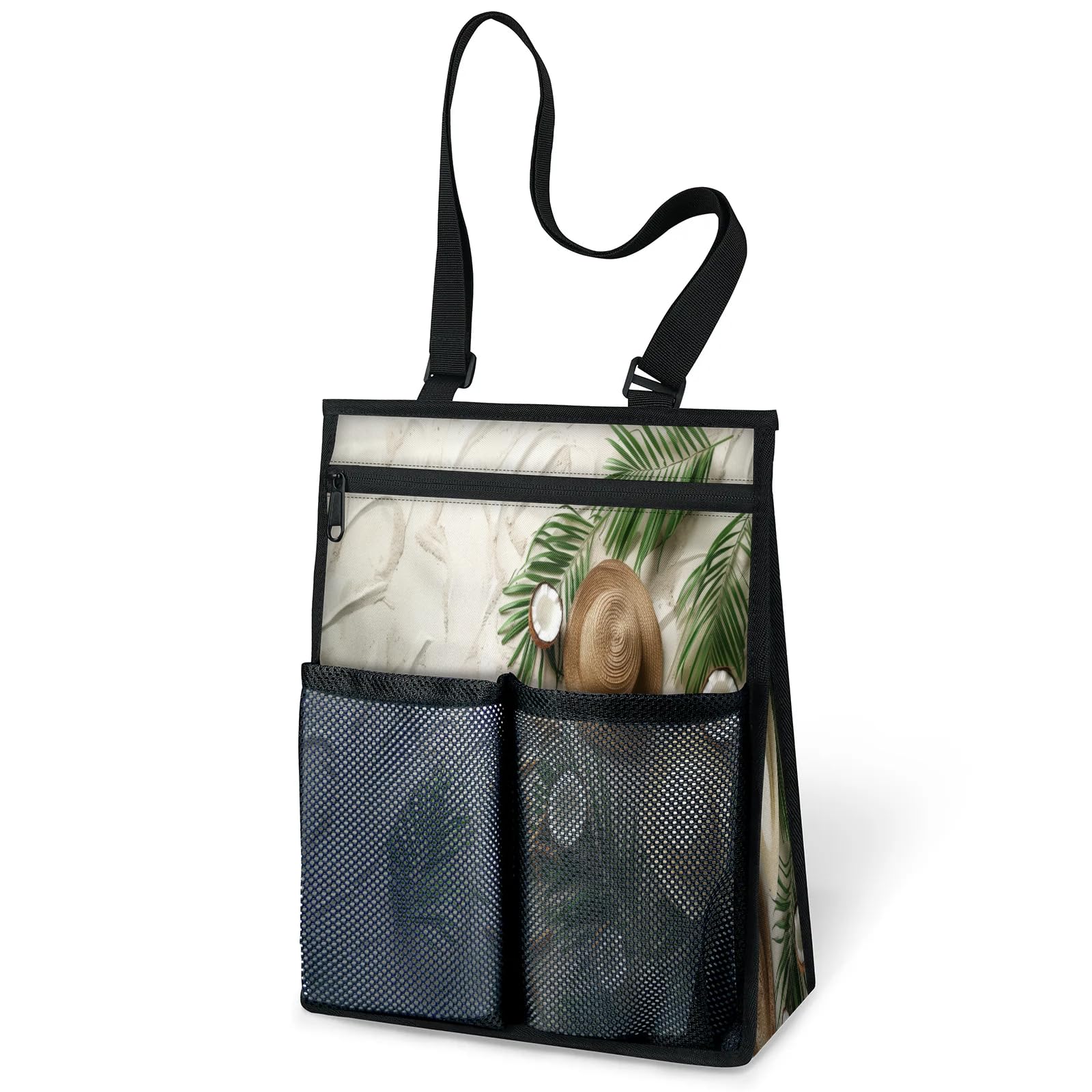 Ourtheme Beach Theme Portable Shower Bag for Travel Gym Camp Beach Tote Shower Caddy Bags Hanging Toiletry Organizer
