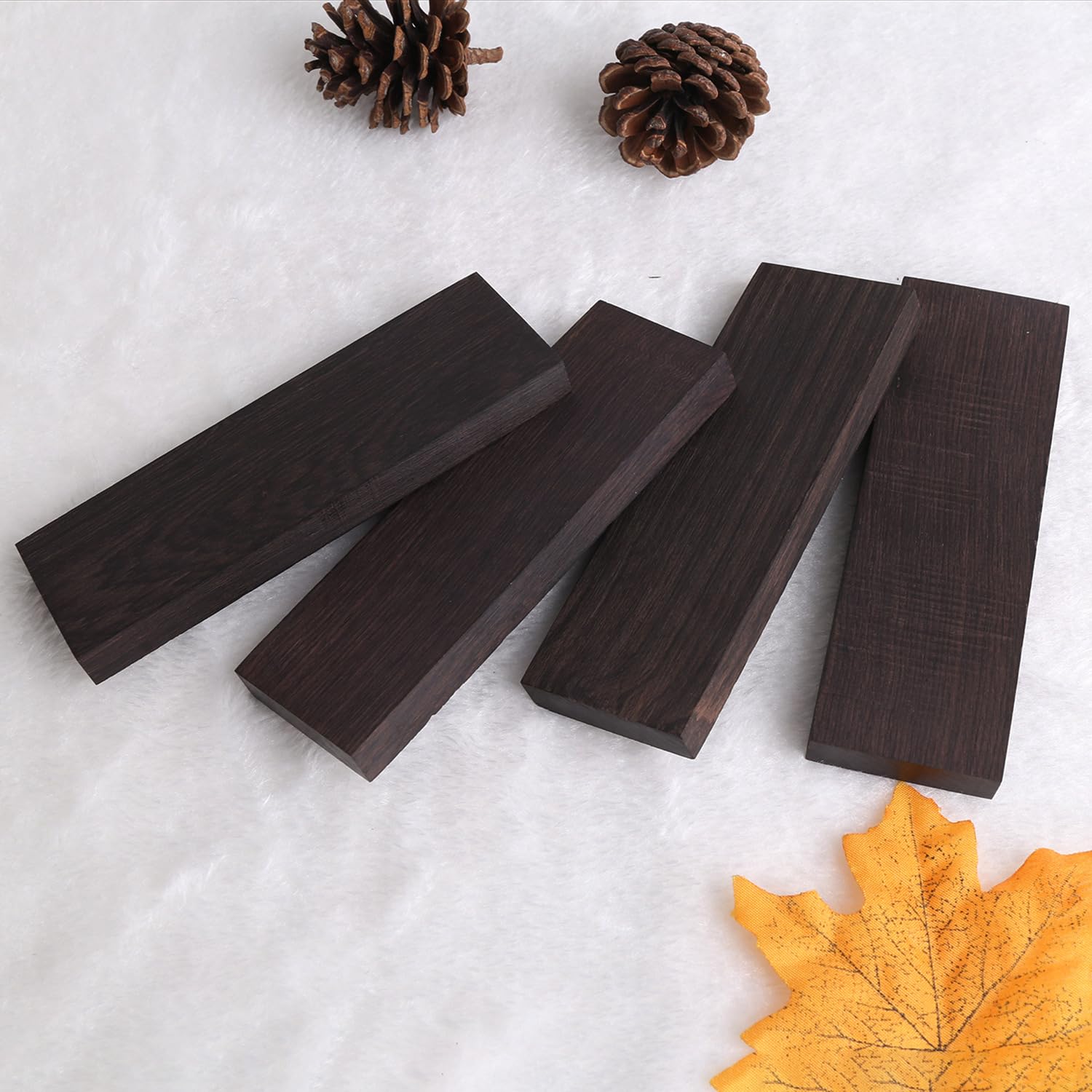 4 Pièces MX0126D Échelles de Couteau en Ébène Échelles de Poignée en Bois Lisse Bricolage Accessoires de Instrument de Musique Incrustations 120 X 40 X 10 Mm