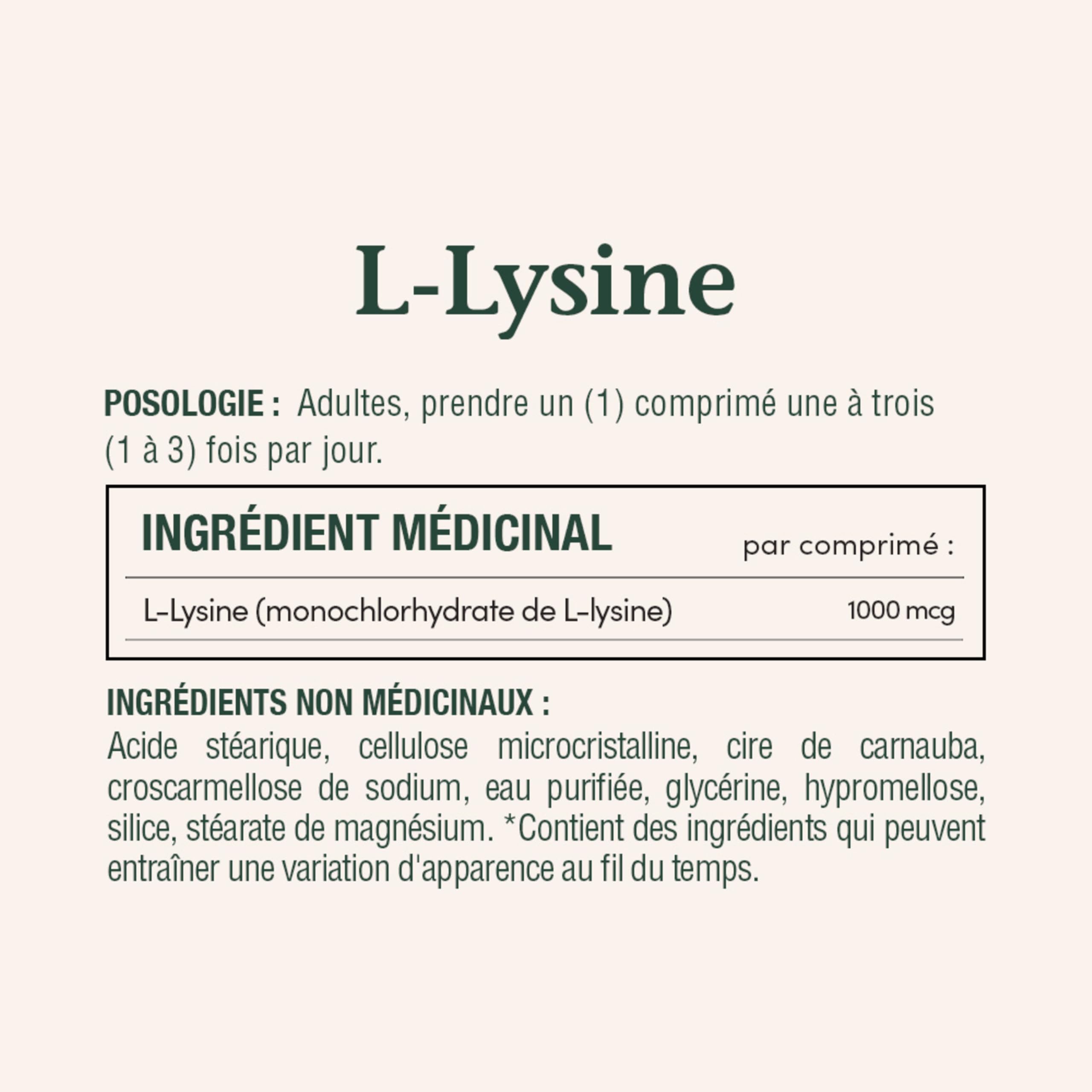 Nature's Bounty L-Lysine - 1000 mg - 60 Tablets