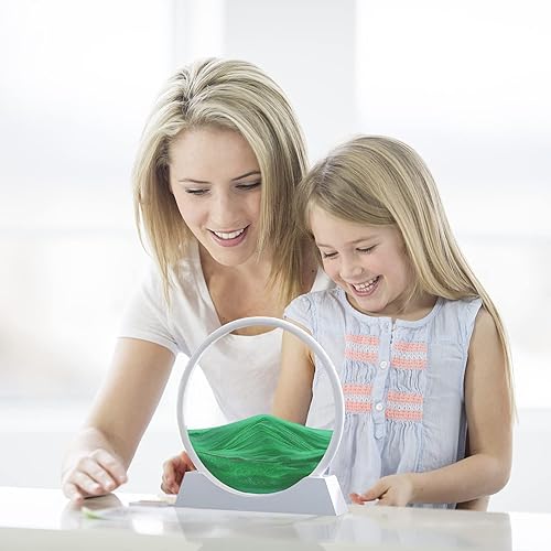 Miniatura 45 de Winthfure Arte de arena en movimiento, regalo de Navidad – Paisaje de arena de mar profundo 3D en marco de arena redonda de vidrio, juguetes de arte