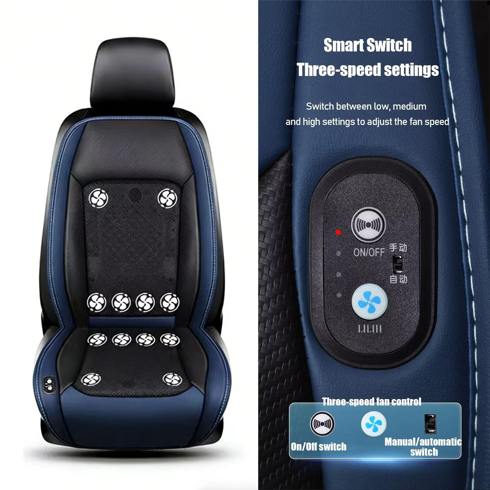 Coche Funda Asiento Ventilada, Solo Compatible con Mercedes GLA H247 2019-2024 Enfriador De Asiento De Coche, Almohadilla De Asiento Transpirable Ventilada, Poco Ruido Funda De Asiento