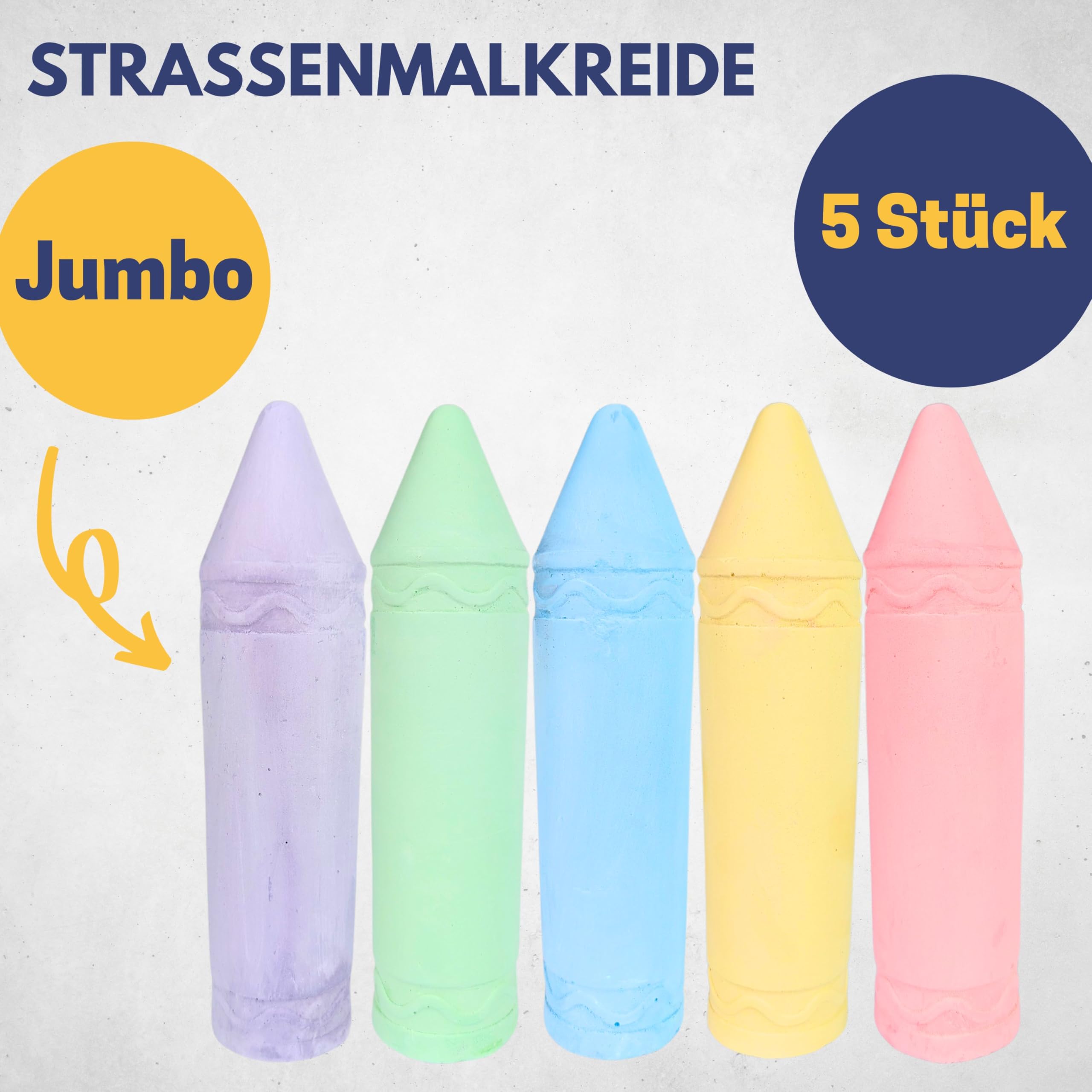 Best Sporting Kreda do malowania ulicznego Jumbo I 5 sztuk | Kreda malarska dla dzieci i dorosłych | Kolorowa kreda w jaskrawych kolorach | idealna na ulice i na podwórko | łatwa w użyciu i