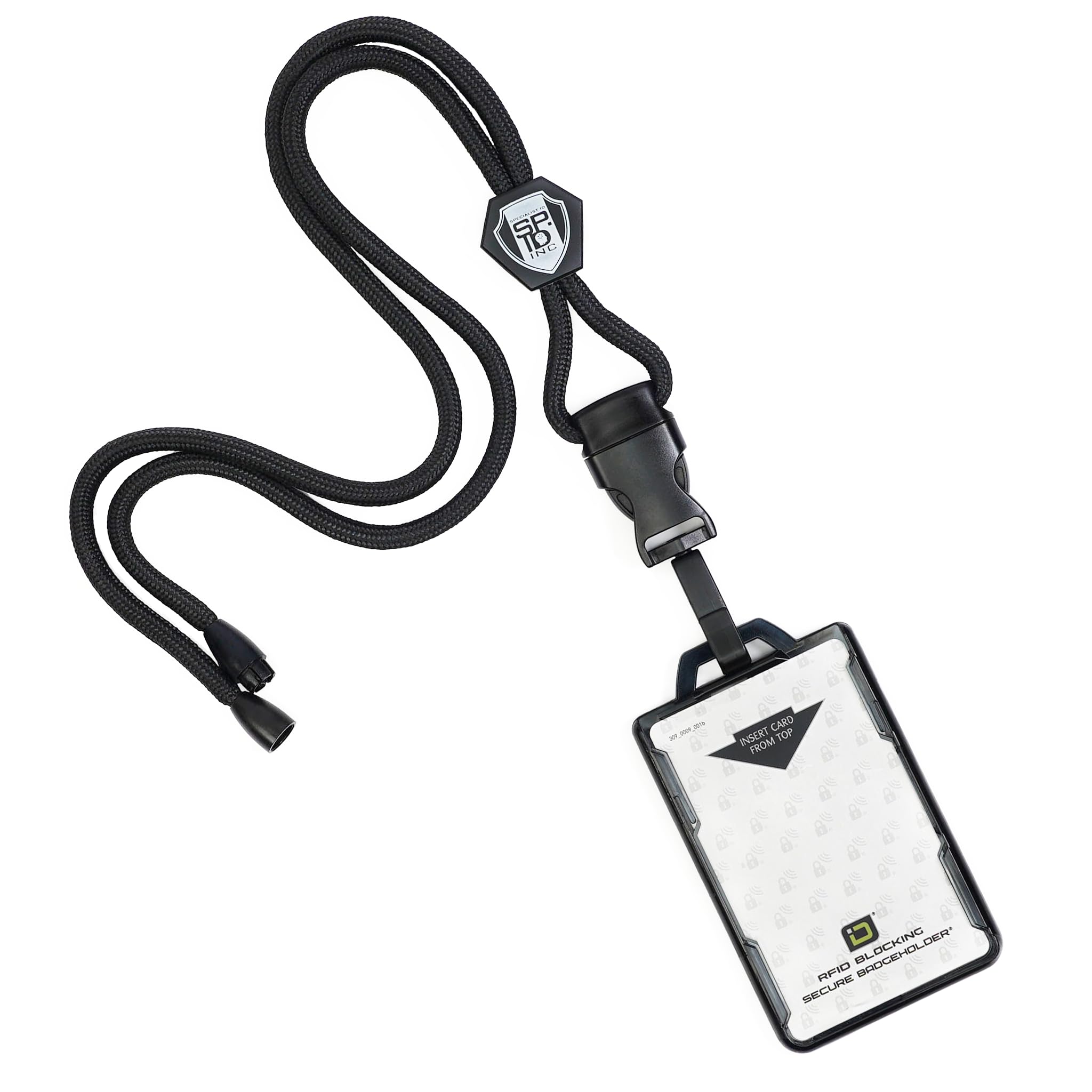 card sleeve lanyard Specialist ID Heavy Duty and Identity Stronghold 2-Card RFID Blocking Badge Holder - 2 Sided/Blocks 13.56MHz Signal - Double Sided 6.80×11.00×1.00cm/2.67×4.32×0.39in Variant:Black Matte Flapple #086 - Shining WINNER