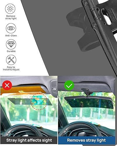 Miniatura 18 de JOYTUTUS Visera solar para SUV, paquete de 2 extensores polarizados para camión, extensión universal UV400 para visera de automóvil, antirreflejos