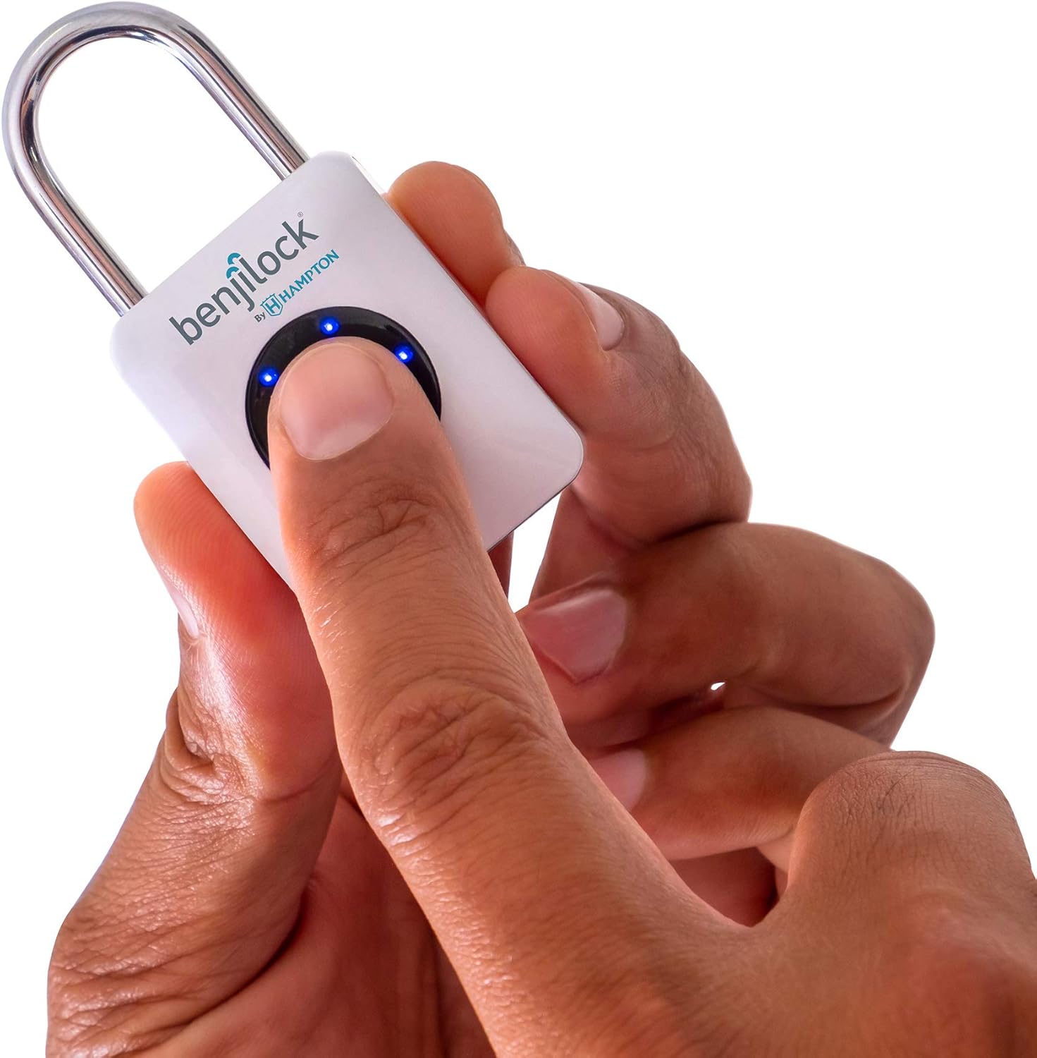 BENJILOCK BY HAMPTON TSA-Approved Fingerprint Padlock (White)