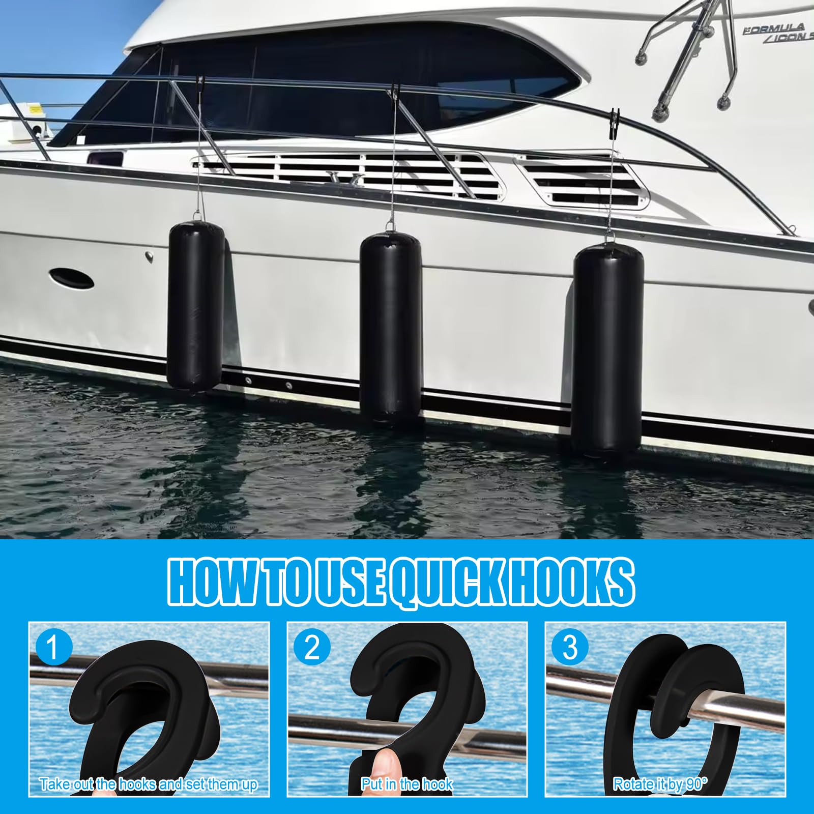Support Réglable Pour Pare-boue De Bateau – Cintre Multifonction En PA, Fixation Rapide Sur Rails Et Taquets, Gain De Temps Pour L’amarrage