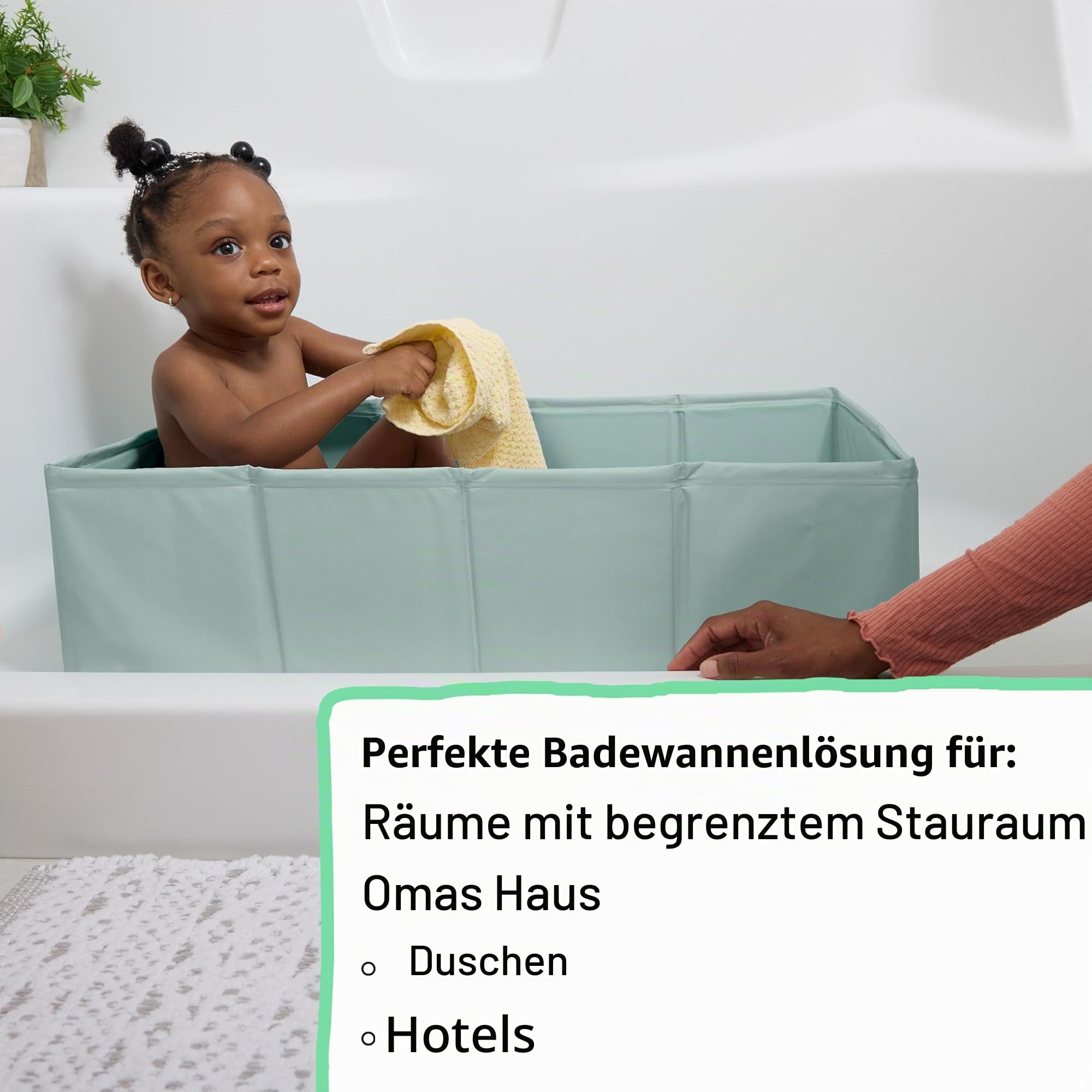 Ingenuity Tuckaway Faltbare Babybadewanne, Kleinkinderbadewanne, verwandelt Dusche in Badewanne, Zusammenklappbar, Leicht zu reinigen, Keine Montage erforderlich, 12M-5J