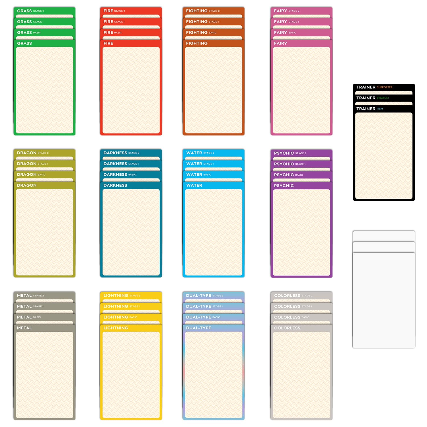 Trading Card dividers, Card Dividers for Storage Boxes, 54 Pieces