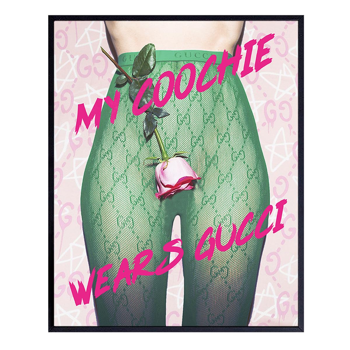 Glam High Fashion Design Wall Decor - Luxury Couture Art - Chic Modern Contemporary Home Decorations for Bedroom, Bathroom, Bath - Funny Gift for Women, BFF, Best Friend, Designer Fashionistas