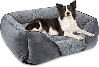 FURTIME Hundebett Mittelgroße Hunde, Hundekorb Waschbar Flauschig, Anti-Angst Hundebetten Bequem, rutschfeste Hundekörbchen für Mittelgroße und Kleine Hunde, 63x53x20cm product image