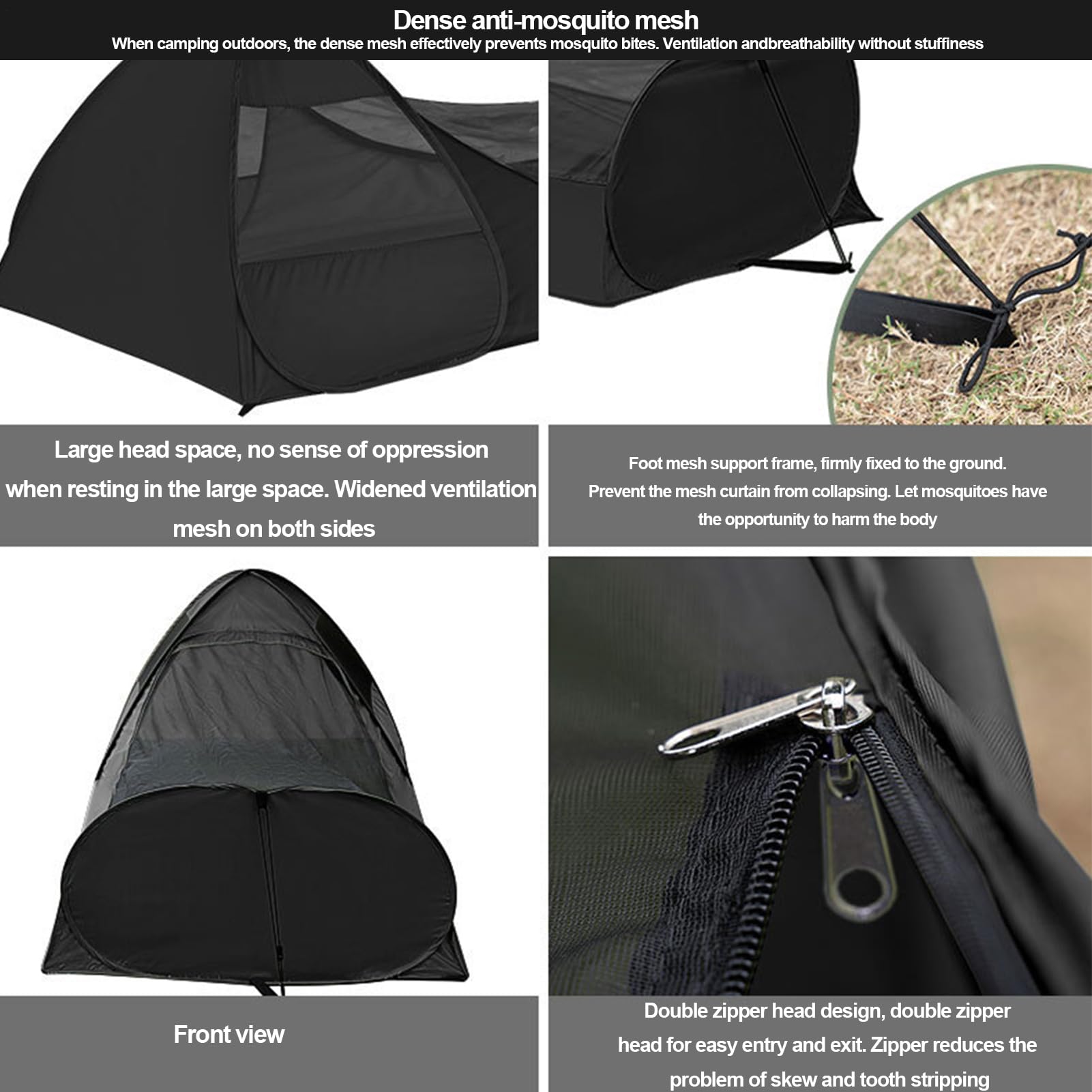 Tienda de campaña con pantalla instantánea – Tienda de campaña | Saco de dormir con doble cierre | Refugio portátil Equipo Camping al aire libre Senderismo Picnic Viajes al aire libre