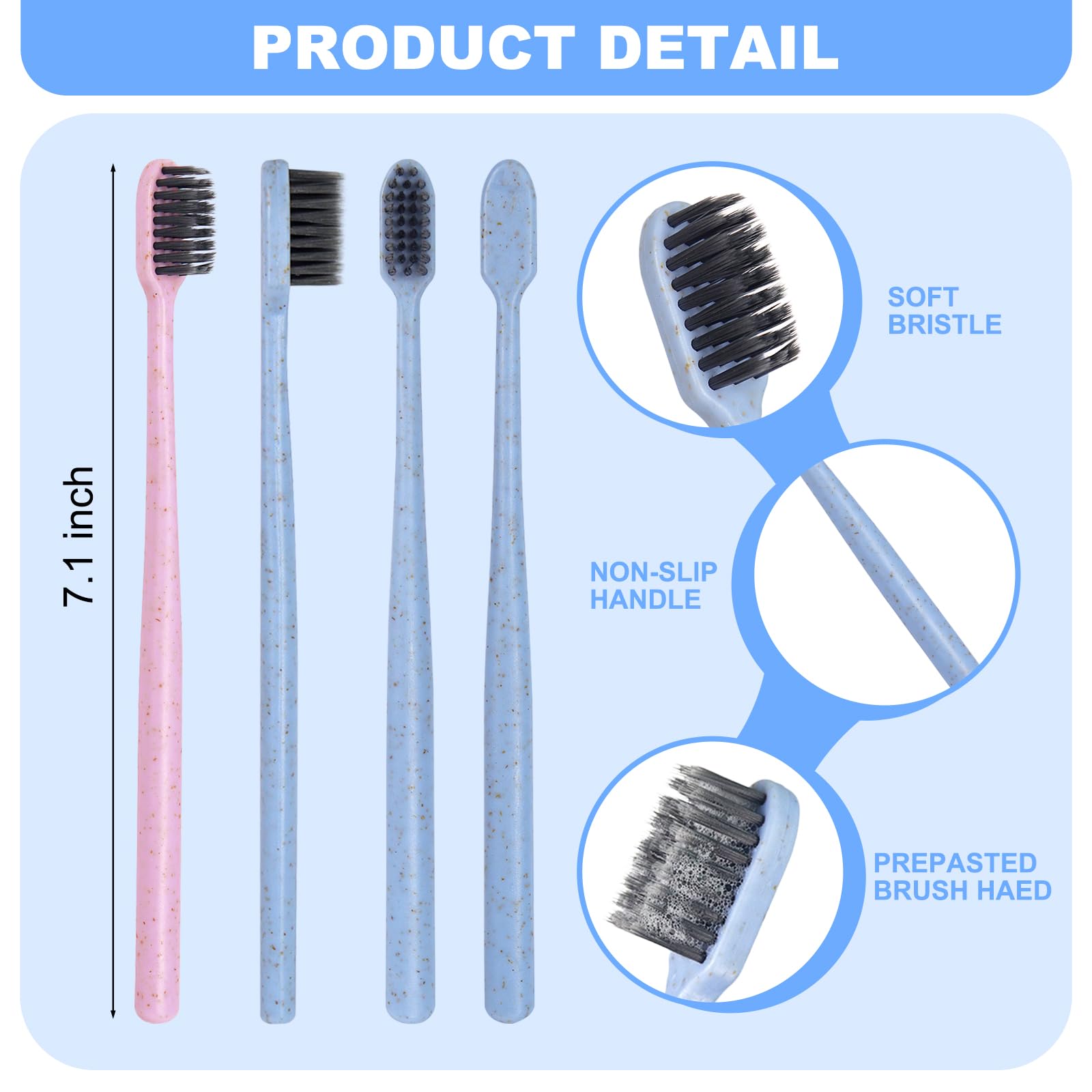 Juego de 200 cepillos de dientes desechables prepegados, envueltos individualmente, prepegados, cerdas suaves, cepillos de dientes coloridos para viajes, regalo para personas sin hogar,