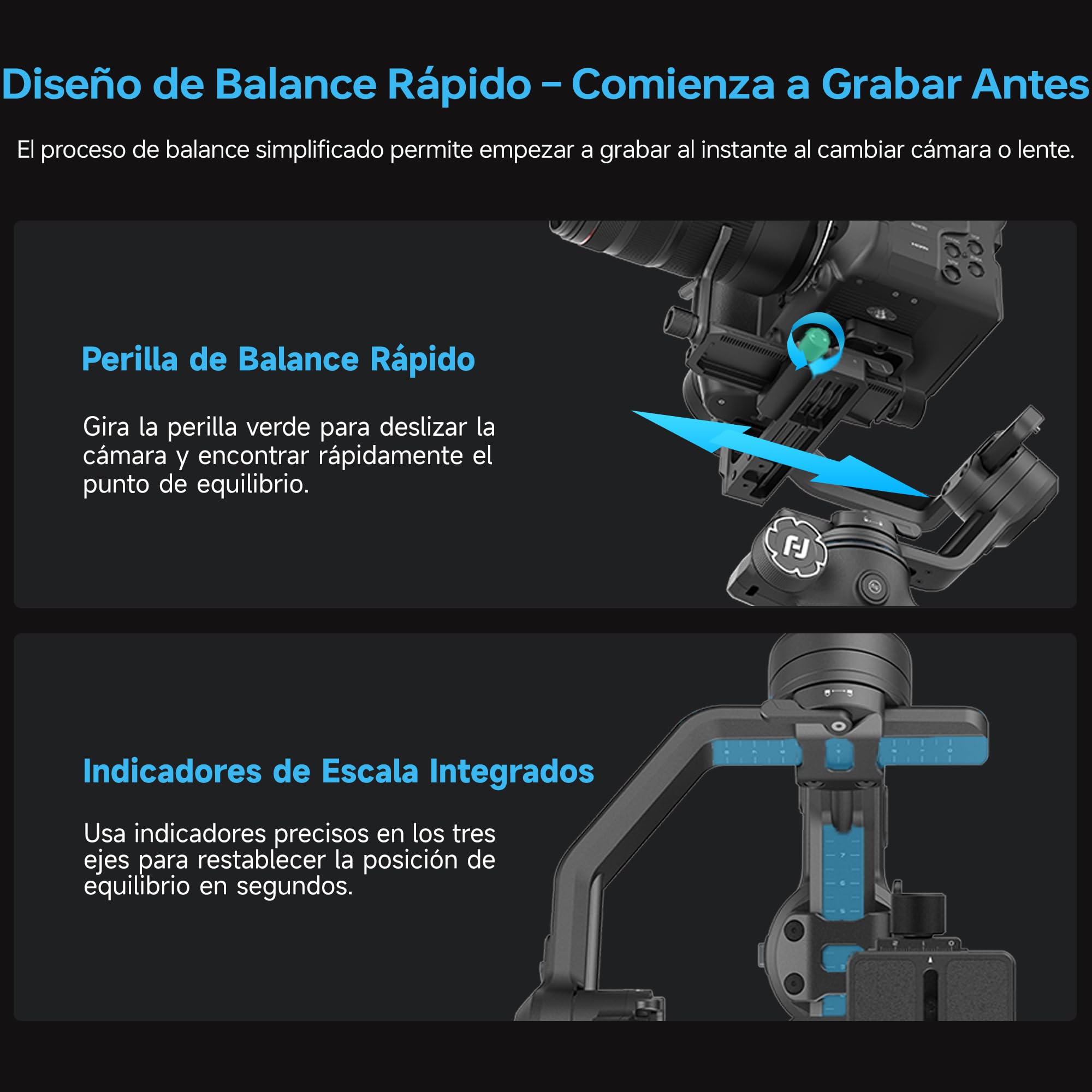 FeiyuTech SCORP-C2 Estabilizador de Cámara 3 Ejes con AI Tracking 4.0, Carga 3,5 kg, Grabación Vertical, Rotación Automática 360° y Control Bluetooth, Gimbal para Sony/Canon/Nikon, Vlogging y Cine