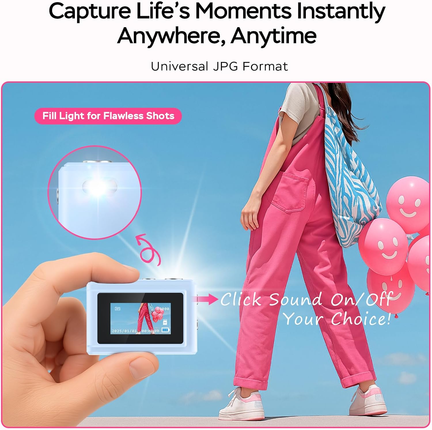 Mini Camera Keychain 1080P Video Recorder, 0.96" HD Display, 64GB, Long Battery Life, Vintage Compact Micro Cameras, Ultra-Portable Tiny Camcorder for Travel Study Recording, Ideal Gift, Blue
