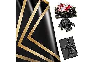 25 Sheets Black Wrapping Paper for Bouquets and Flower Arrangements