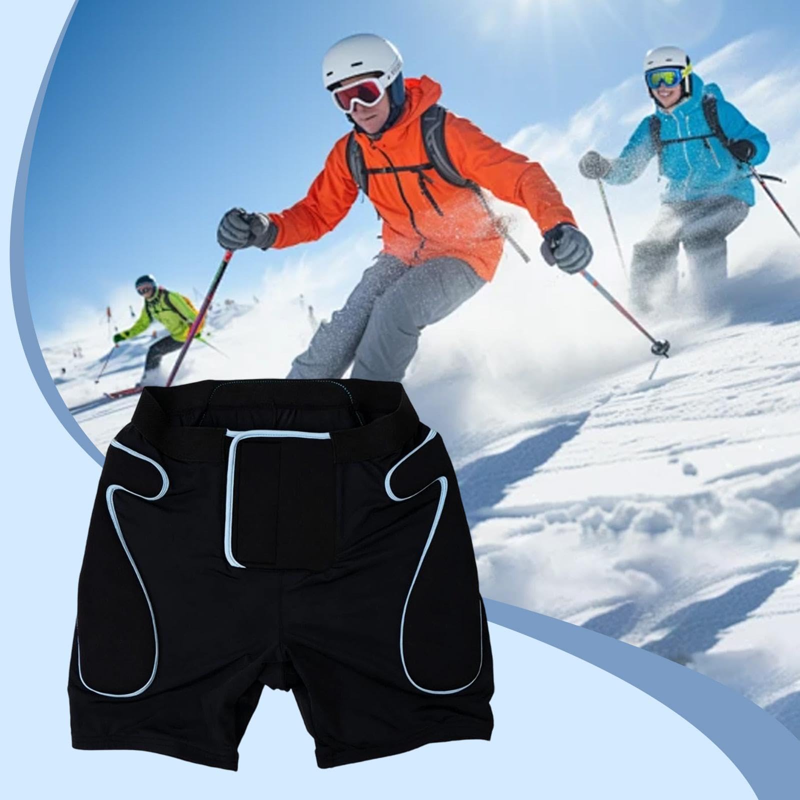 Short Rembourré avec Protection des Hanches et de L'assise, Ainsi qu'un Rembourrage Confortable Au Niveau du Coccyx – Idéal pour Le Snowboard,
