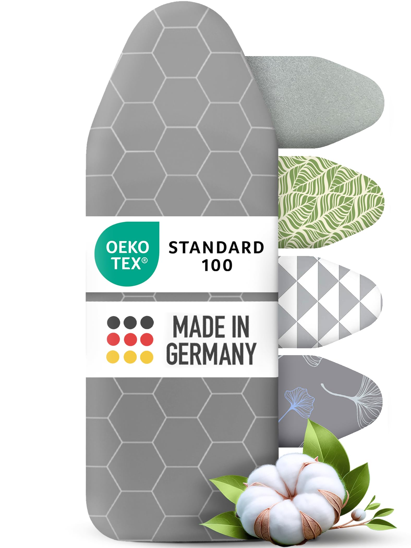 arteneur Ironing Board Cover - Made in Germany Iron Board Cover For Steam Iron - Fit in Multiple Sizes - Grey With Elastic Drawstring, Aluminum Coating, Vapour Permeable & Heat Reflective