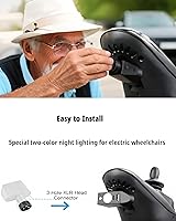 Vista 5 de Faro LED para silla de ruedas eléctrica, 3 pines XLR de alto brillo, luz de ángulo ajustable con controlador para viajes nocturnos, compatible