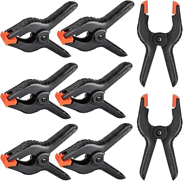Yesker Backdrop Spring Clamps - 8 Pack, 4.4 inch Nylon Heavy Duty Clips for Background Stand, Photo Studio, Photography, Chromakey Screen, Wood Working