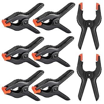 Yesker Backdrop Spring Clamps - 8 Pack, 4.4 inch Nylon Heavy Duty Clips for Background Stand, Photo Studio, Photography, Chromakey Screen, Wood Working