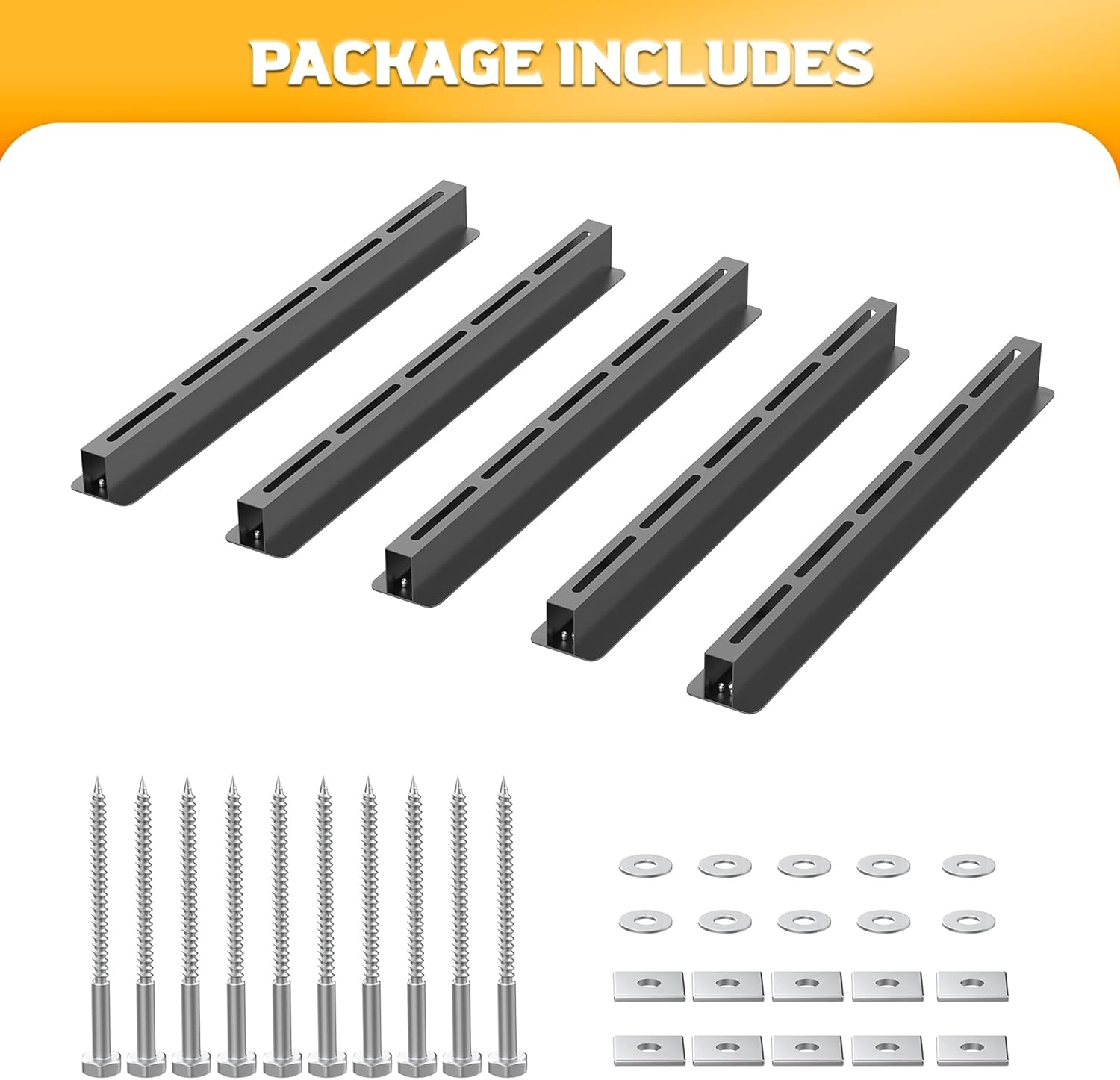 WALMANN Overhead Tote Storage Rails, Heavy Duty Garage Ceiling Bin Storage Rack Adjustable Garage Tote Slide Rail(5 Pack for 4 Bins, Bins Are Not Included)