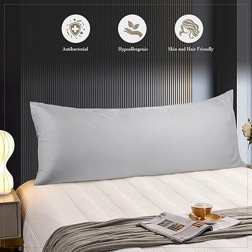 Miniatura 10 de WishSmile Juego de 2 fundas de almohada de bambú refrescantes, transpirables, sedosas, suaves, absorben la humedad para personas que duermen con