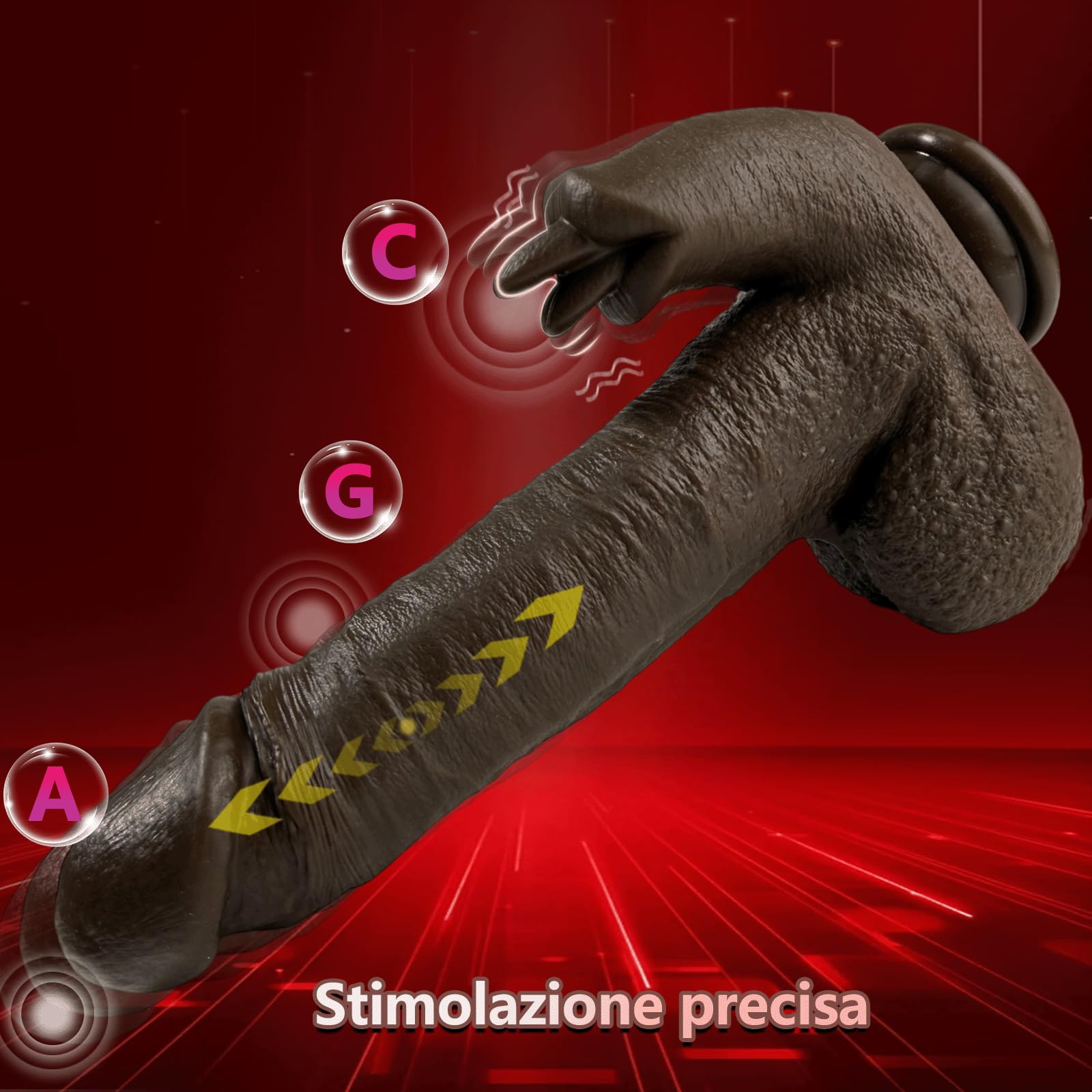 Dildo Anale Vibratoreper Stimolatore Clitoride Vibratore Anale Stimolatore Clitoride Femminile Sexytoysys Dildos Realistico Vibrante 9 Vibrazione 3 Spinta Riscaldamento, Nero