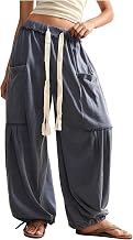 RoseSeek Women's Baggy Boho Harem Pants Wide Leg Sweatpants with Pockets