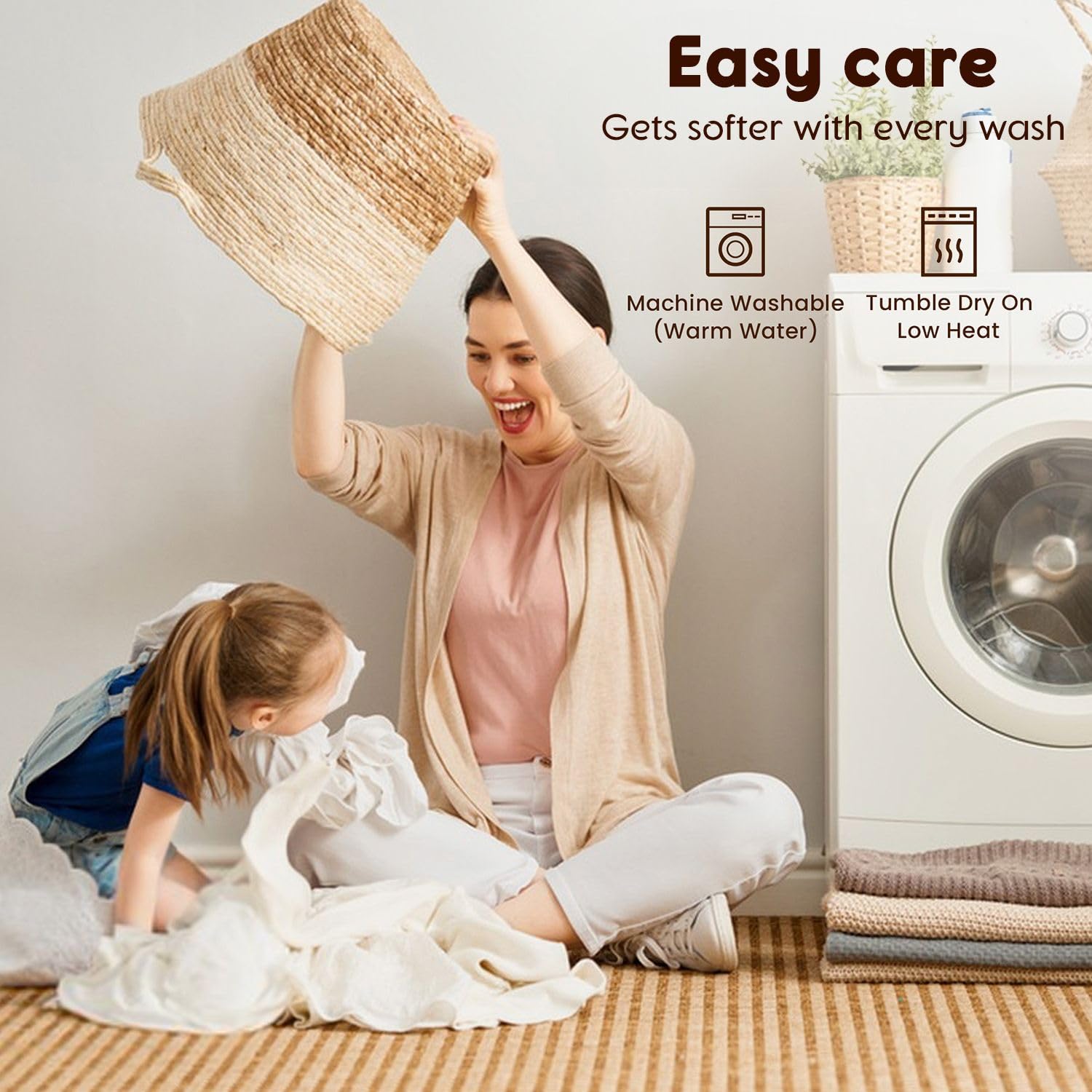 Shilucheng 100% Cotton Queen Size Sheets Set - 1500 Thread Count,Luxury Egyptian Cotton Bed Sheets,5-Star Hotel Quality Sheets, Breathable & Cooling, 16 Inch Deep Pocket - 4 Piece (Beige)