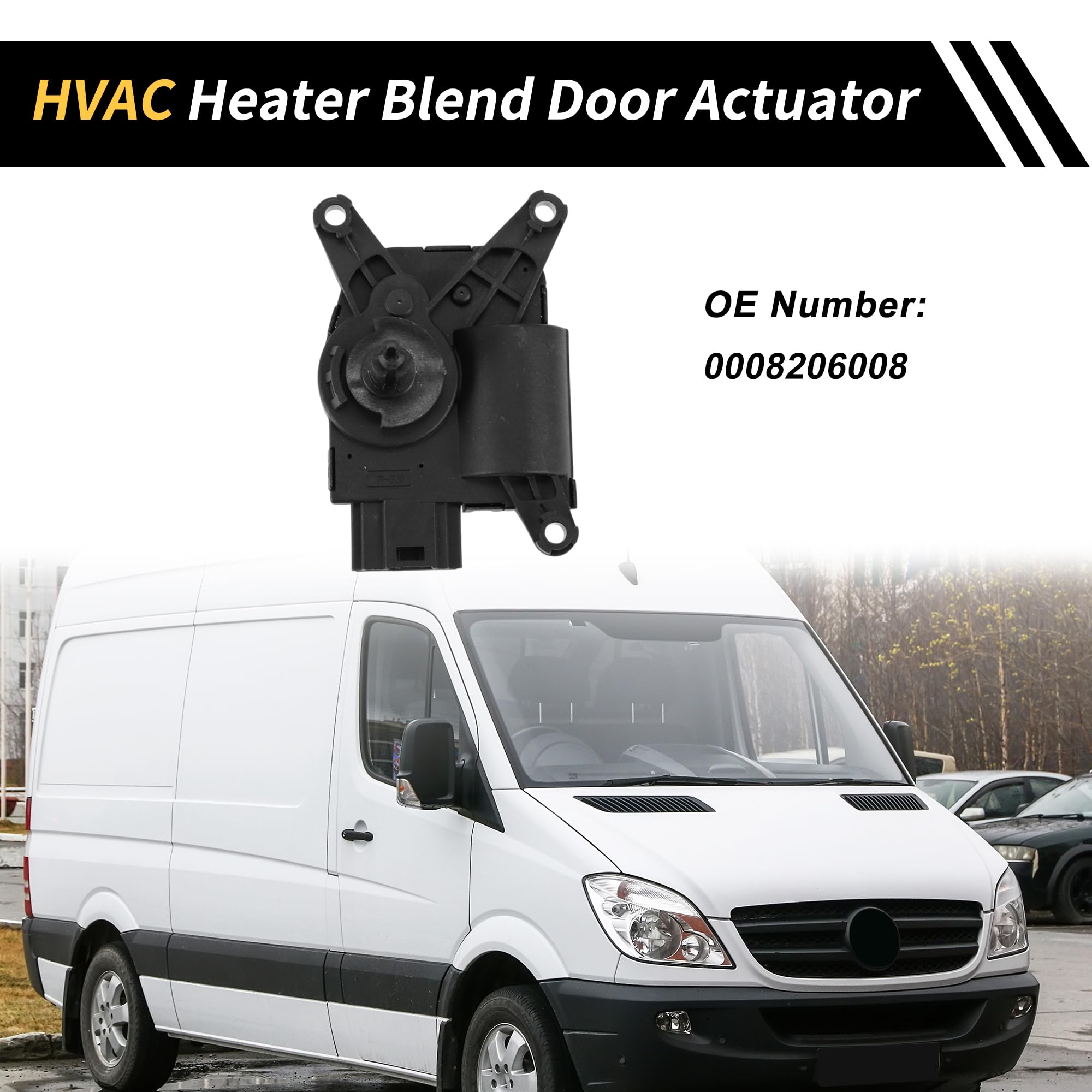 HVAC Heater Blend Door Actuator Replacement For Mercedes-Benz Sprinter 2006-2009 – OE #0008206008, 2-Pin