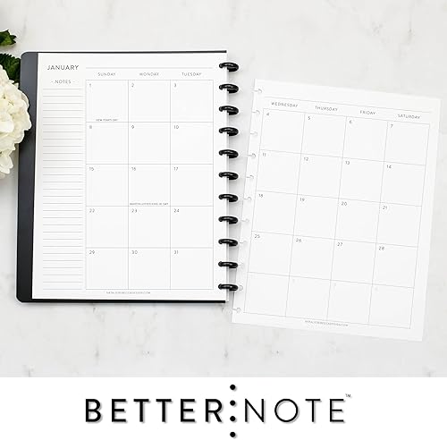 Vista 17 de BetterNote 2026 VERTICAL Calendar Refill for Disc Notebooks, Fits Levenger Circa, Happy Planner, Staples Arc, TUL, InkWell Press, MAMBI, NOTIQ