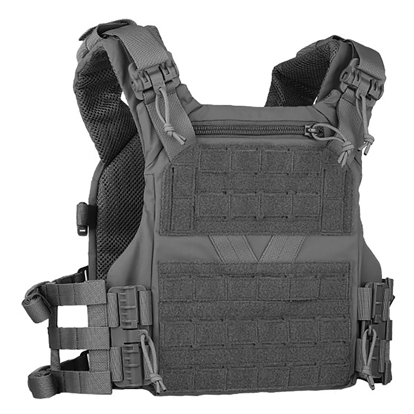 Kinroco Grey Tactical Airsoft Vest Quick Release Hunting Military Carrier Vest Adjustable Molle Combat Vest For Airsoft Paintball(Size:one Size,Color:grey)