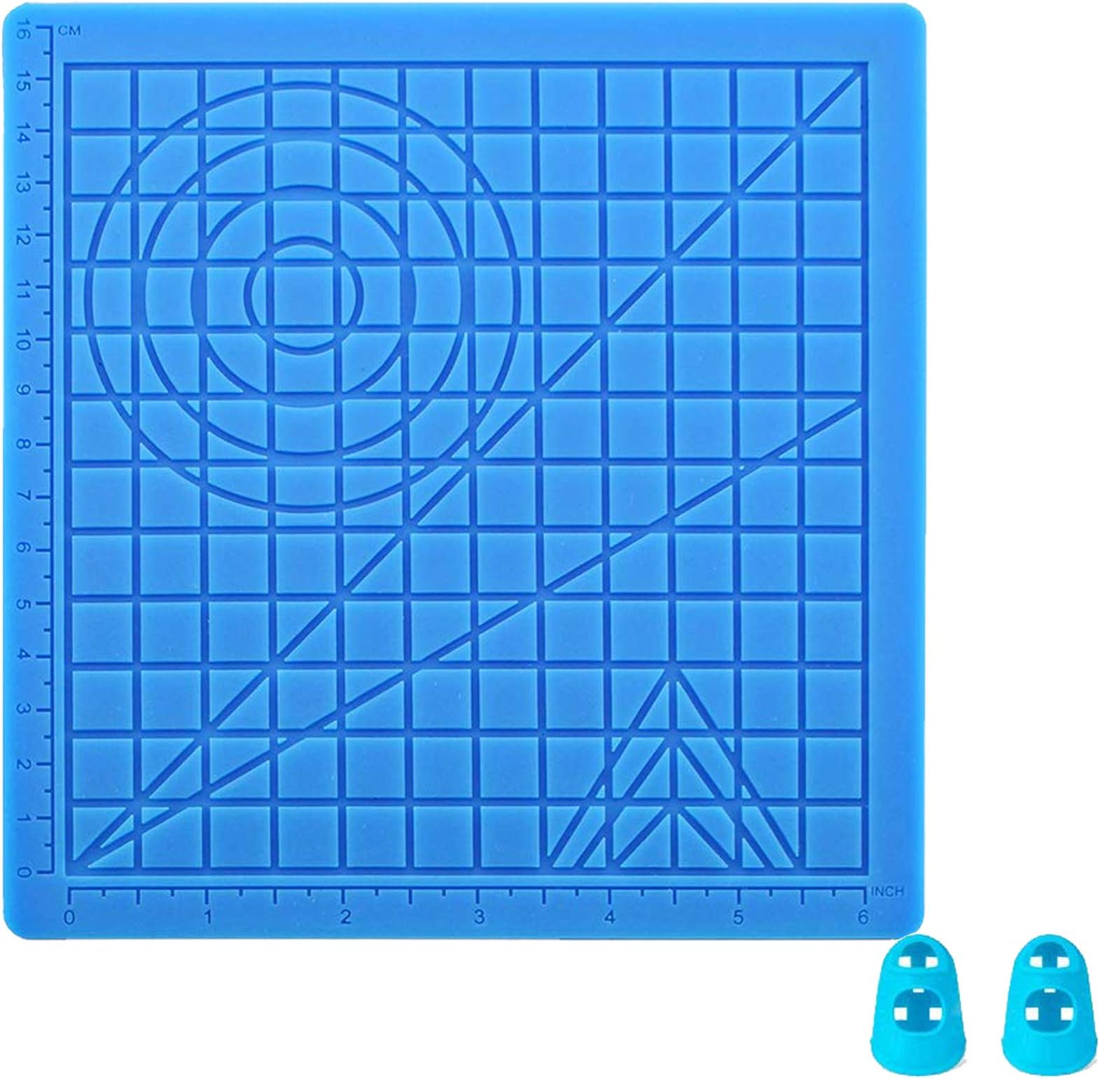 3D Pen Mat,3D Printing Pen Silicone Design Mat with Multi Basic Templates,3D Printing Pen Mat Silicone Basic Template with 2 Finger Protectors.