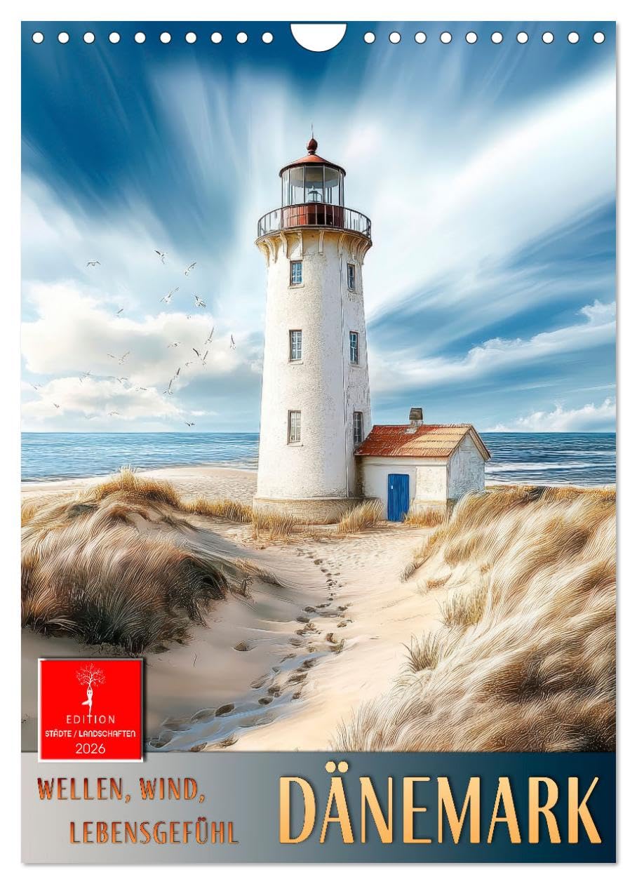 Dänemark - Wellen, Wind, Lebensgefühl (Wandkalender 2026 DIN A4 hoch), CALVENDO Monatskalender: Dänemarks Küsten - malerisch und hyggligt. (CALVENDO Natur)