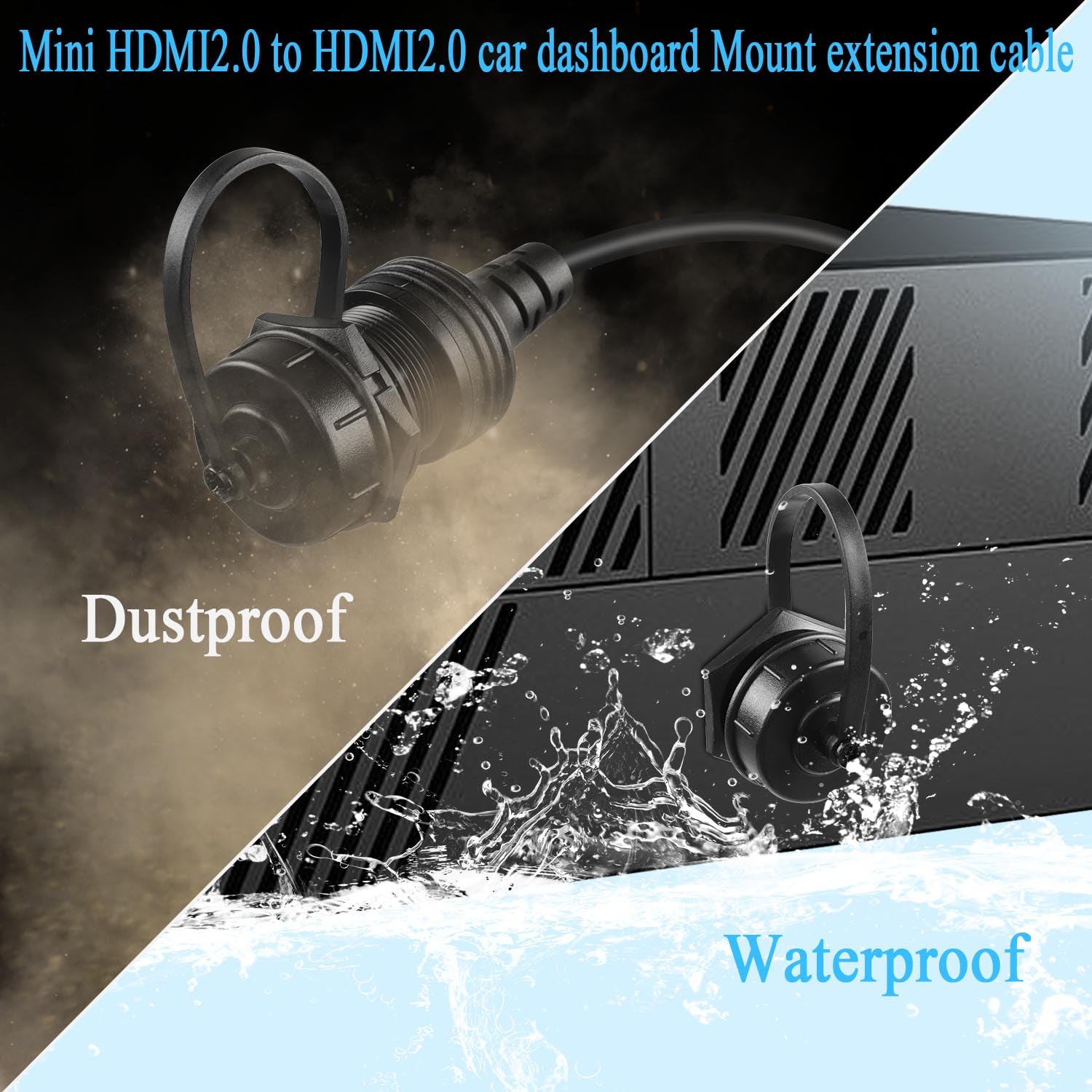 Cavo Adattatore Mini HDMI Maschio A HDMI Femmina Con Fissaggio A Pannello 30cm - 4K@60Hz Impermeabile Per Auto E Camper - 2