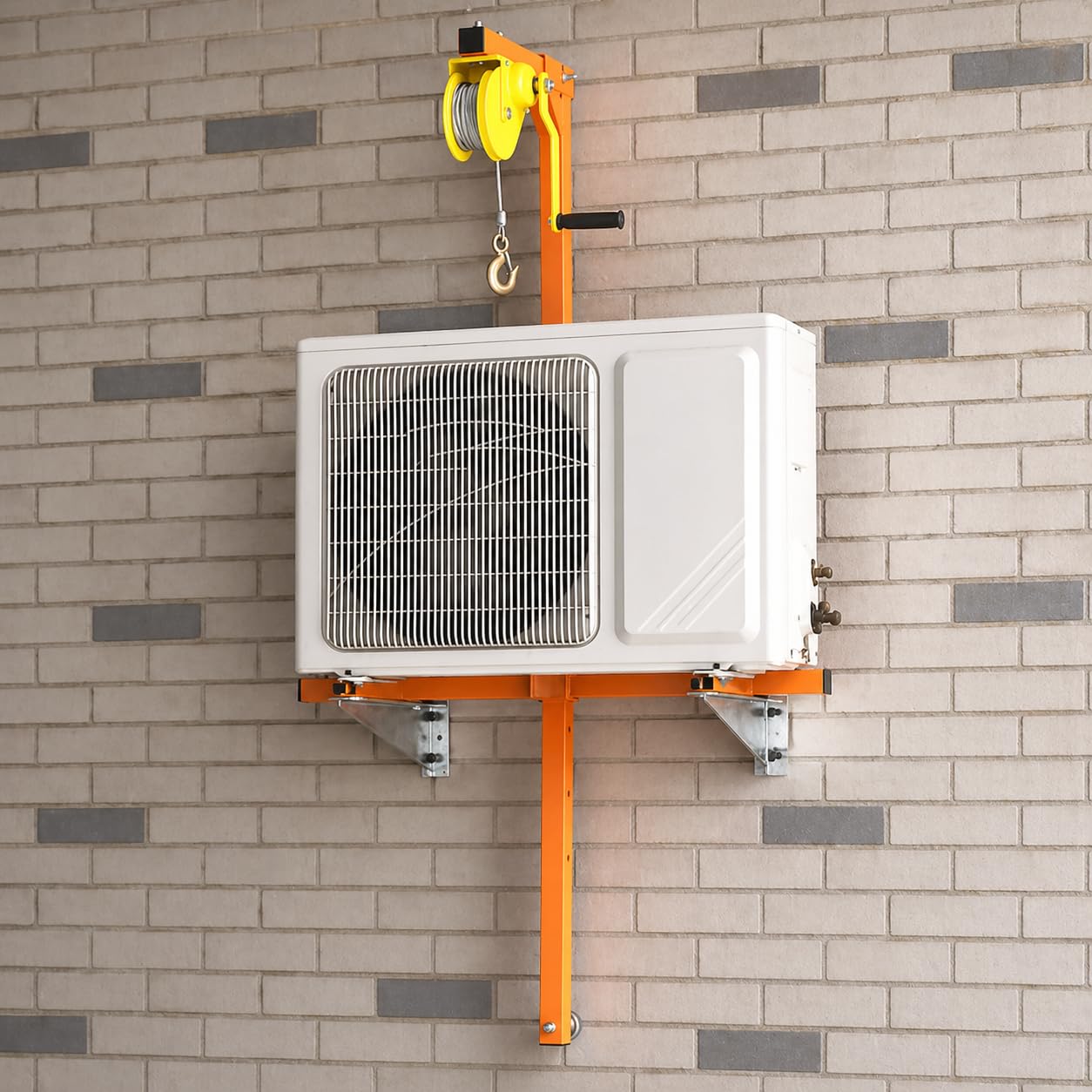 Polipasto de instalación de aire acondicionado exterior con soporte de elevación y cabrestante manual, elevador manual para montaje, desmontaje (tamaño: 150 kg 25 m, juego completo)