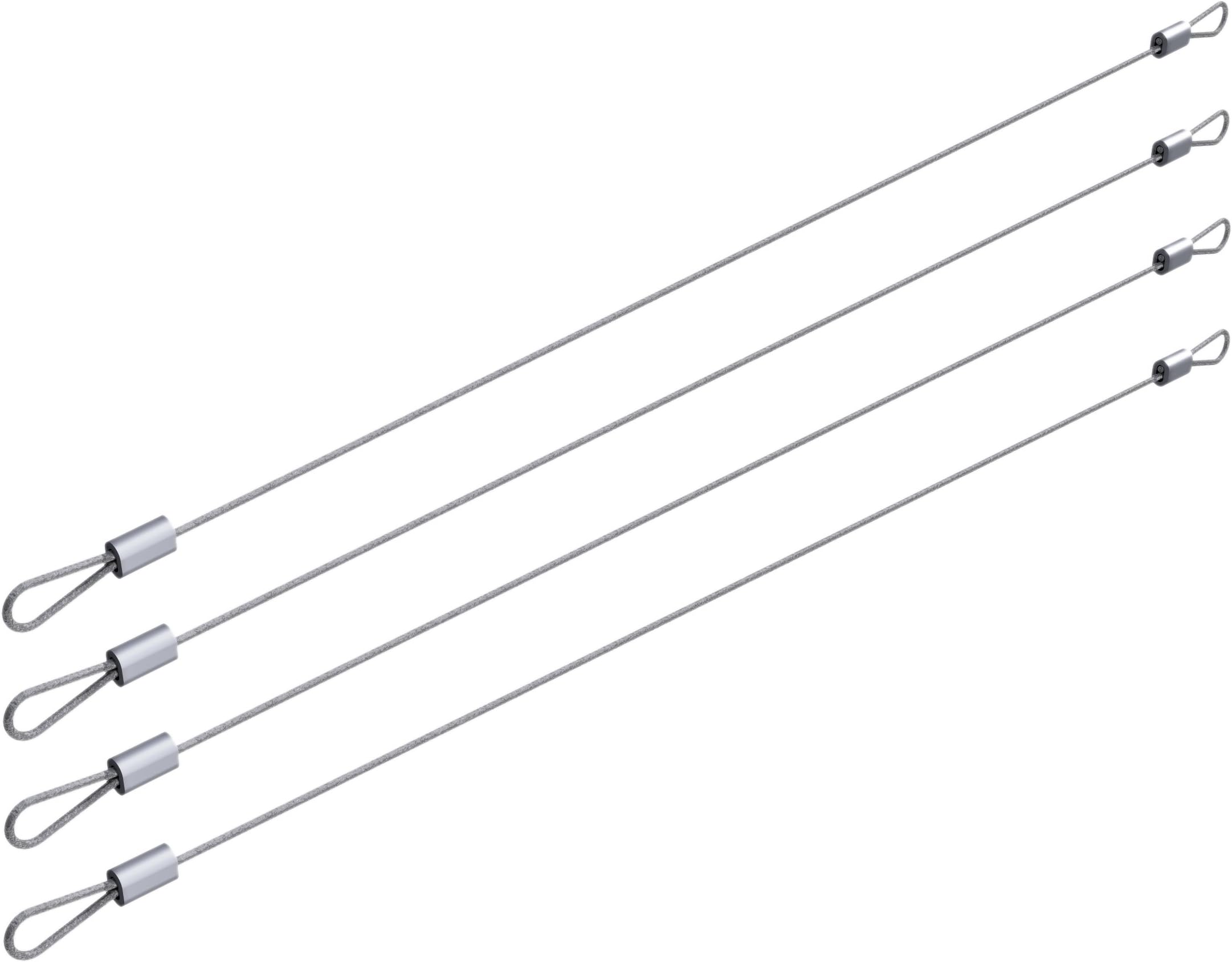 TCH Hardware - 4 Pack Steel Looped Wire Rope - 12" Long | Galvanized Tether Wire with Crimps | Heavy Duty and High Strength Aircraft Cable for Doors, Tool Chest, Lids, Trunk Cable | Silver Wire Strap