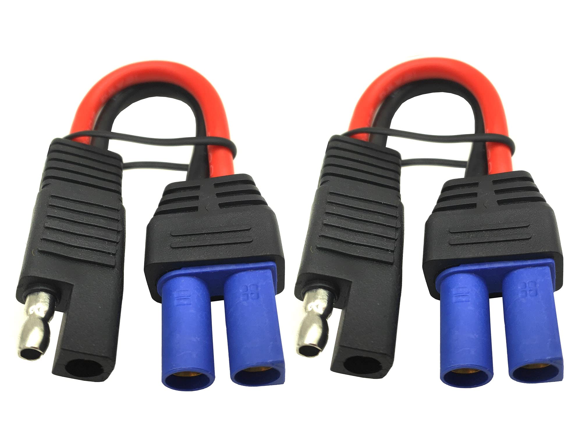 Halokny Cavo Adattatore SAE A EC5 (2 Pezzi) - 12 AWG, 15 Cm, Per Pannelli Solari E Carica Batteria Auto
