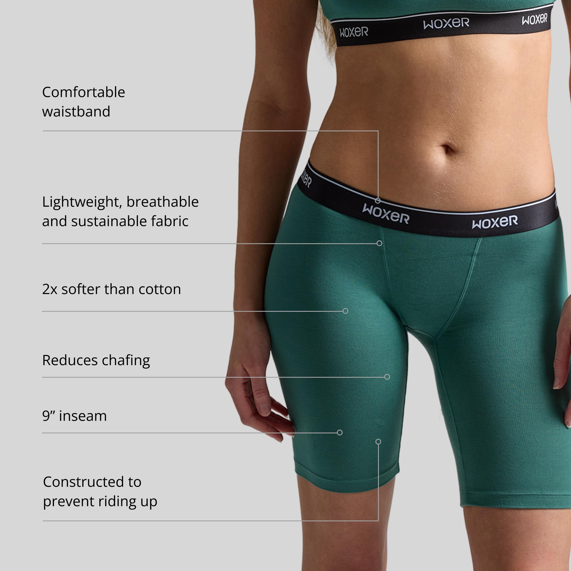 'Woxer Womens Boxers - Biker 9'' Boy Shorts Underwear for Women - Boxers for Women, Womens Boxer Briefs & Briefs for Women'