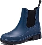 Drecage Chelsea Boots Women Rubber Rain Boots Non-Slip Waterproof Short Ankle Booties for Garden Outdoor Walking