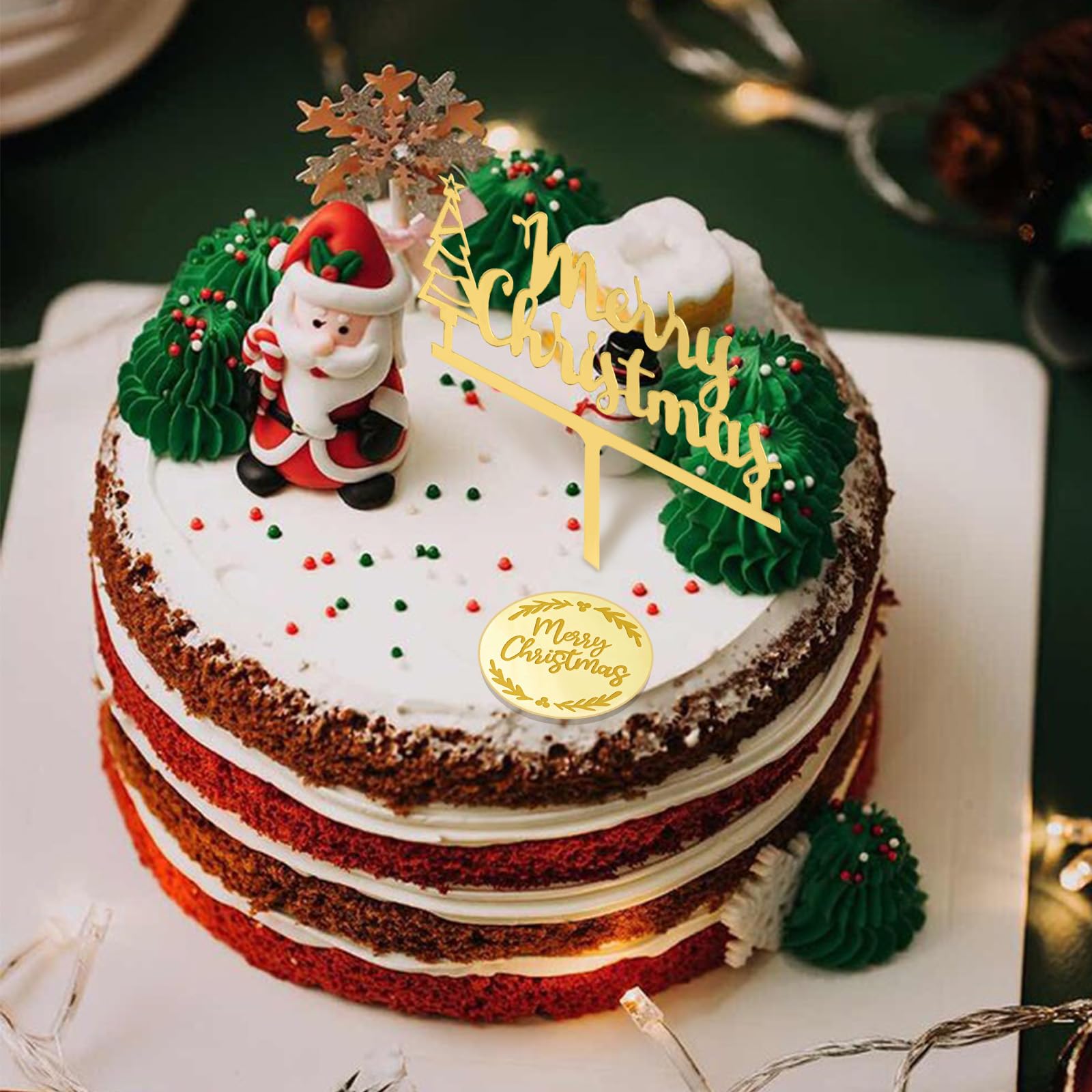 URROMA Merry Christmas Cupcake Toppers - Image 2