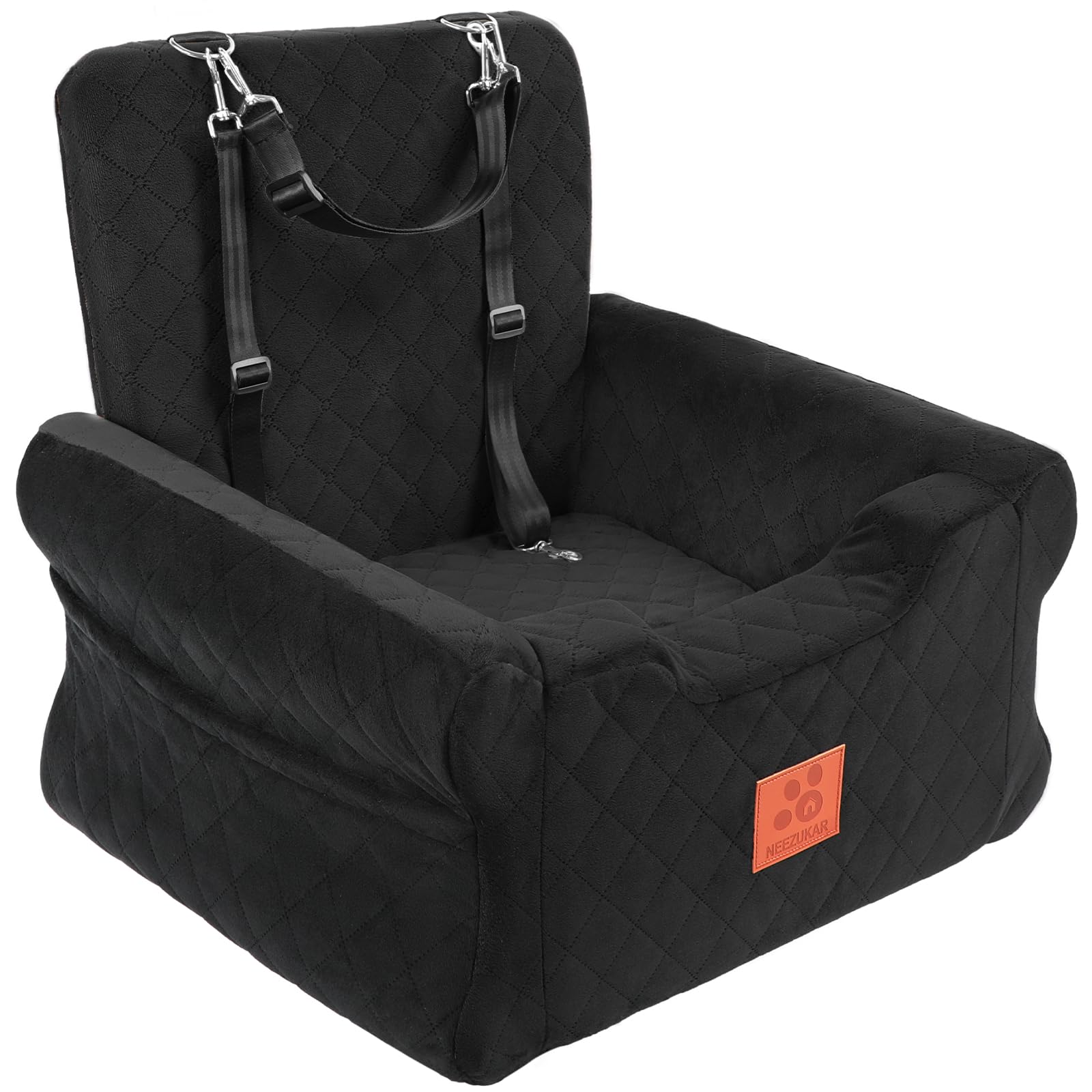 GL GLENSLAVE Hunde-Autositze für kleine bis mittelgroße Hunde, Erhöhter Hunde-Booster-Sitz mit Memory-Schaum, Abnehmbarer & waschbarer Autositz für Haustiere mit Sicherheitsgurten