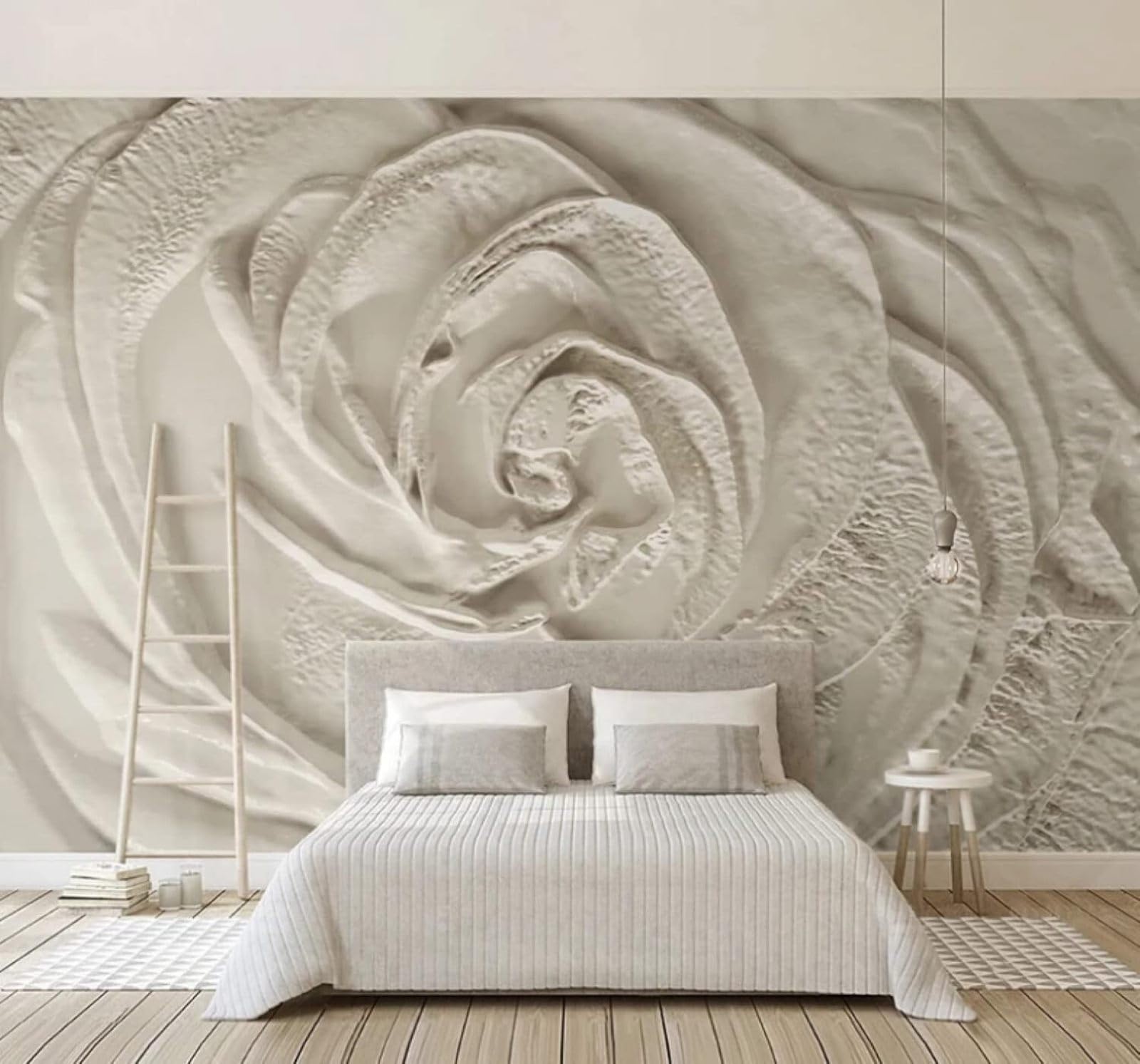 Wallpaper-3D-Xlm 430Cm×300Cm(B×H) Creative Relief Carving Roses Art 3D Wallpaper Easy Install Feature Office Living Room Sofa Bedroom Tv Background Wall Decoration-430Cm×300Cm