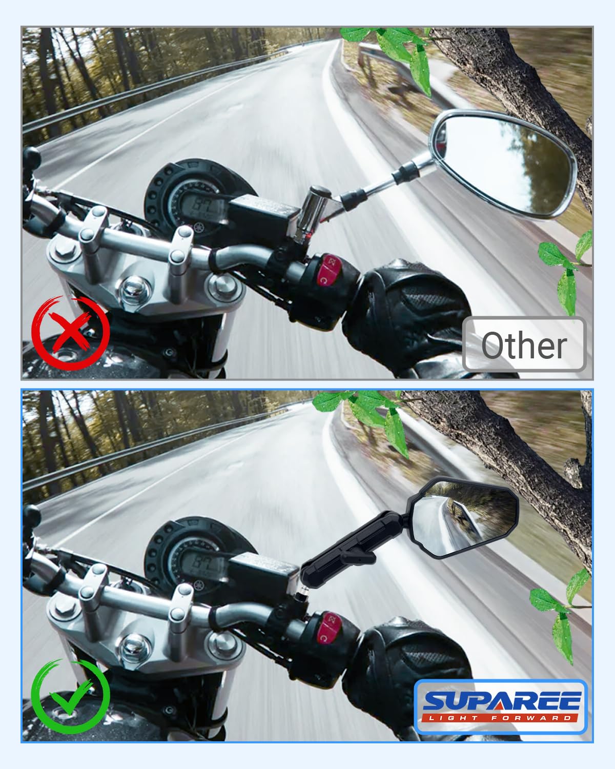 SUPAREE Rétroviseurs De Oto Retroviseur Oto Ebout De Guidon Rétroviseur Latéral