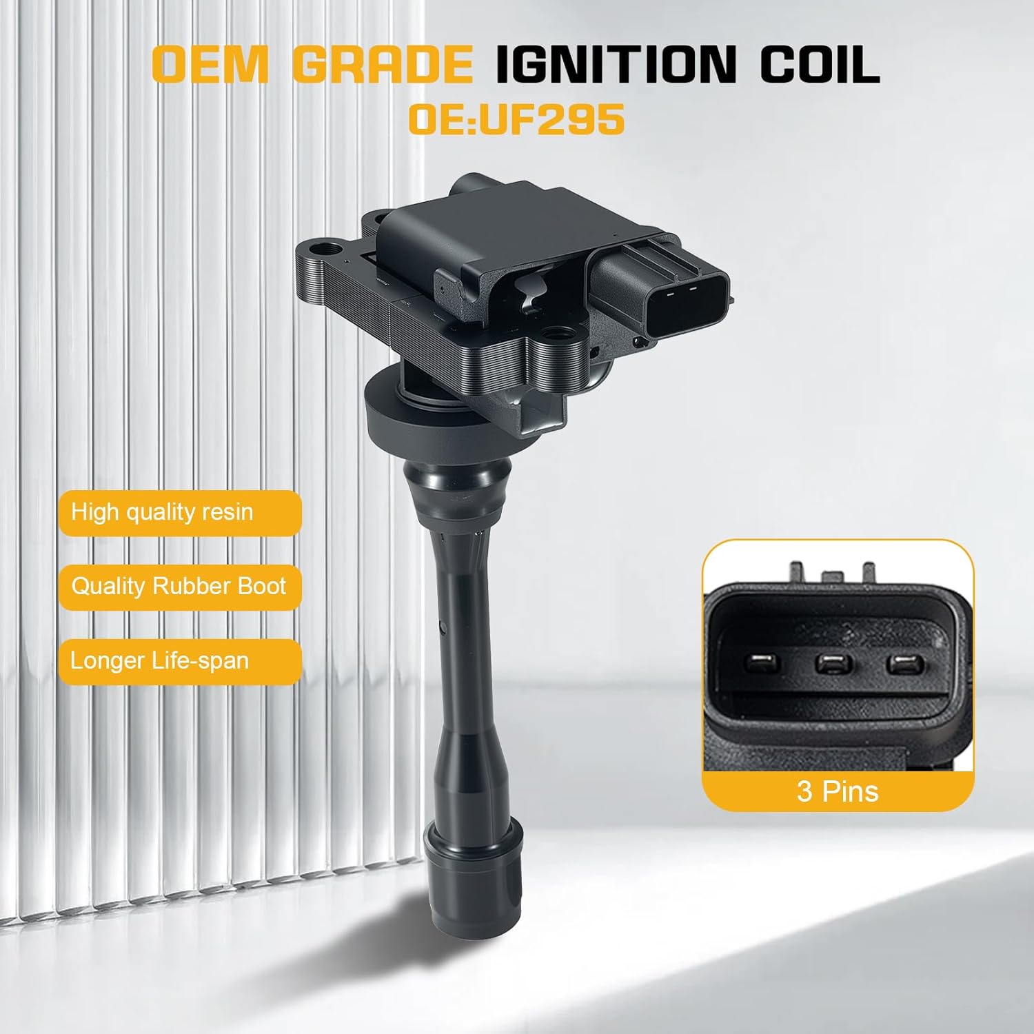 QYL Pack of 2 Ignition Coil Packs Compatible With Dodge Mitsubishi Chrysler Lancer Sebring Stratus Eclipse Galant Replacement for UF295 C1257 UF141