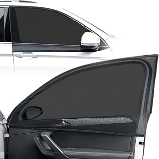 Mesh Car Window Shades - 4 Pack Side Full Window Screen Covers for Baby, Breathable Sun Shade for Camping Protection Privacy Family Pet When Parking, Fits Most Sedan SUV